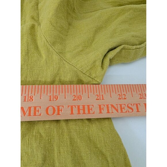 Christopher Calvin Linen Tunic Womens Size Small Chartreuse Yellow Lagenlook - Picture 11 of 12